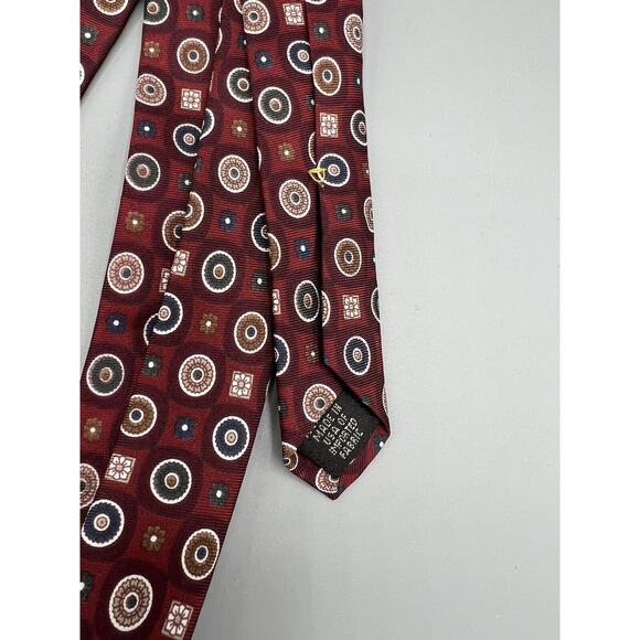 FN Fashion Neckwear Squares, Circles Flowers In Shades Of Red, Blue, Green - Picture 3 of 6